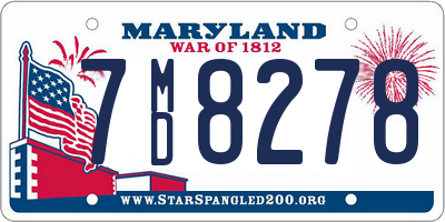 MD license plate 7MD8278