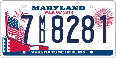 MD license plate 7MD8281