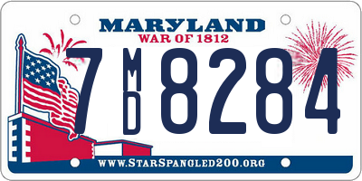 MD license plate 7MD8284