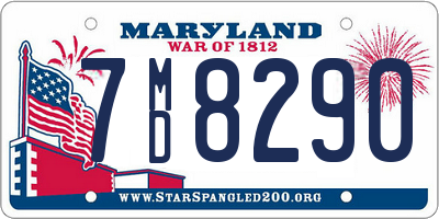 MD license plate 7MD8290