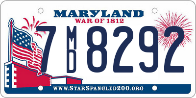 MD license plate 7MD8292