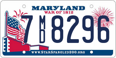 MD license plate 7MD8296