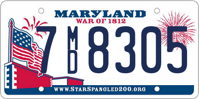 MD license plate 7MD8305