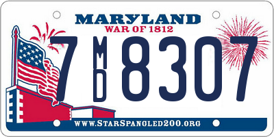 MD license plate 7MD8307