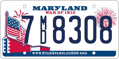 MD license plate 7MD8308