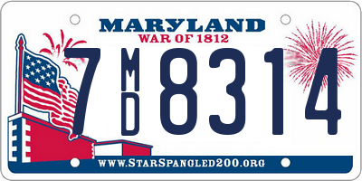 MD license plate 7MD8314