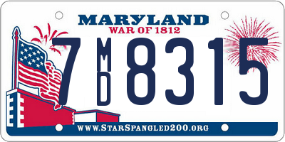 MD license plate 7MD8315