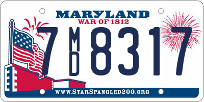 MD license plate 7MD8317