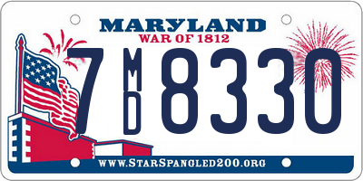 MD license plate 7MD8330