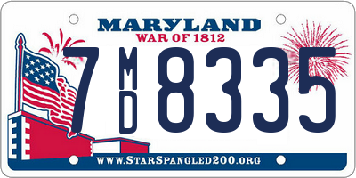 MD license plate 7MD8335