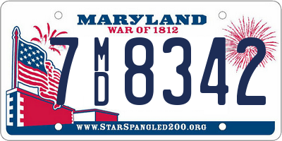 MD license plate 7MD8342