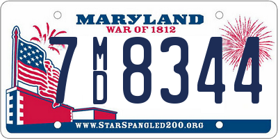 MD license plate 7MD8344