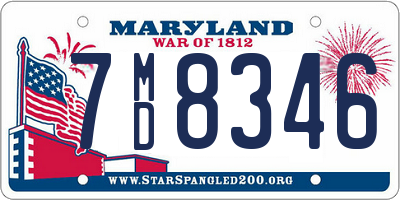 MD license plate 7MD8346