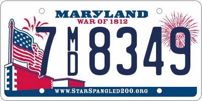 MD license plate 7MD8349