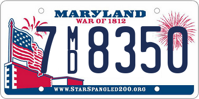 MD license plate 7MD8350