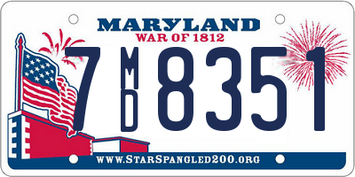 MD license plate 7MD8351