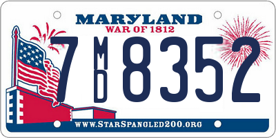 MD license plate 7MD8352