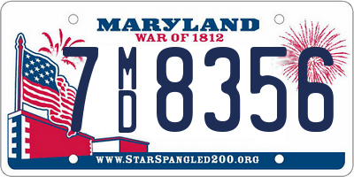 MD license plate 7MD8356