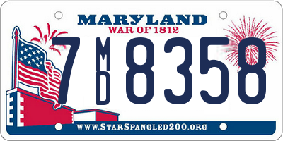 MD license plate 7MD8358