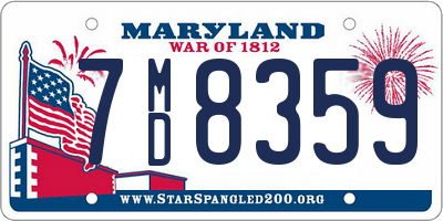 MD license plate 7MD8359