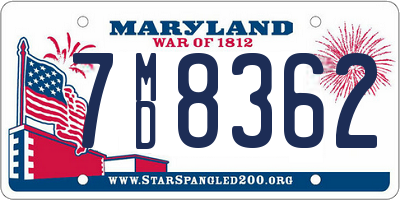 MD license plate 7MD8362