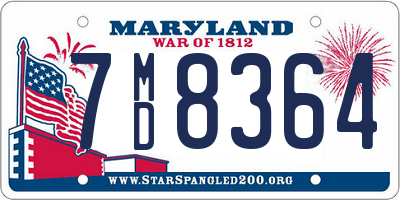 MD license plate 7MD8364