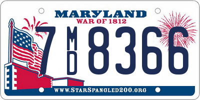 MD license plate 7MD8366