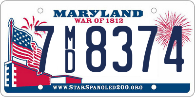 MD license plate 7MD8374