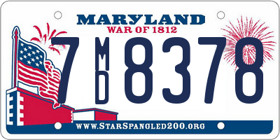 MD license plate 7MD8378