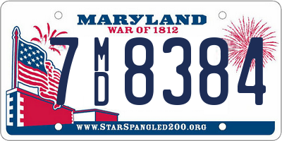 MD license plate 7MD8384