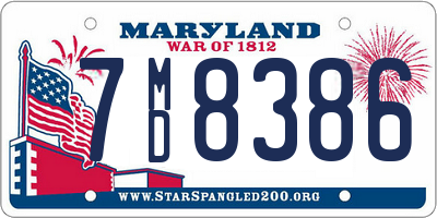 MD license plate 7MD8386