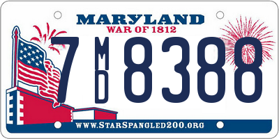 MD license plate 7MD8388