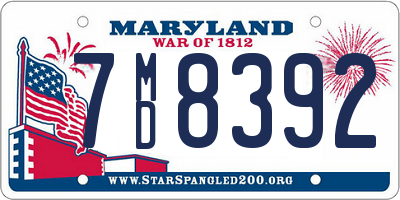 MD license plate 7MD8392