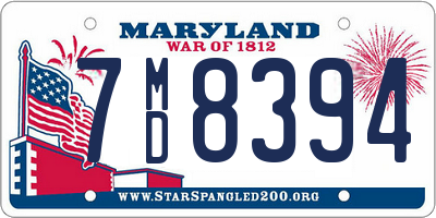 MD license plate 7MD8394