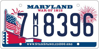 MD license plate 7MD8396