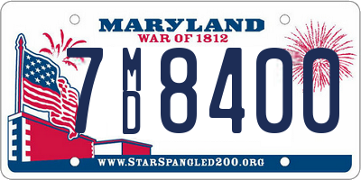 MD license plate 7MD8400