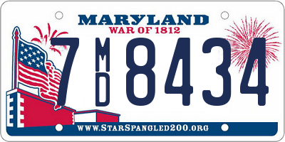 MD license plate 7MD8434