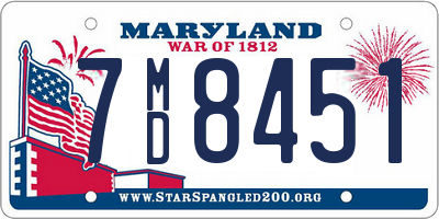 MD license plate 7MD8451