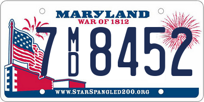 MD license plate 7MD8452
