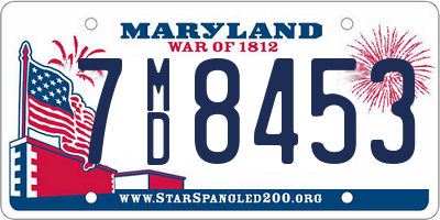 MD license plate 7MD8453