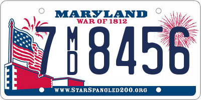 MD license plate 7MD8456