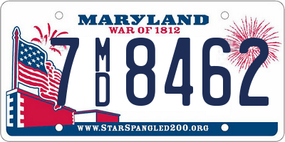 MD license plate 7MD8462