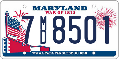 MD license plate 7MD8501