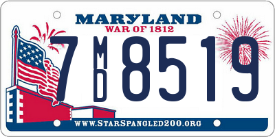 MD license plate 7MD8519
