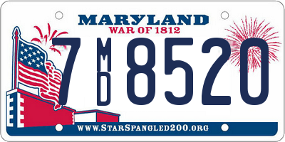 MD license plate 7MD8520