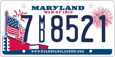 MD license plate 7MD8521