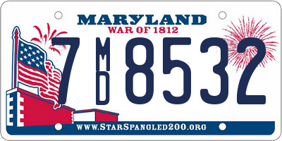 MD license plate 7MD8532