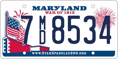 MD license plate 7MD8534