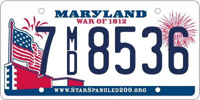 MD license plate 7MD8536