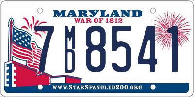 MD license plate 7MD8541